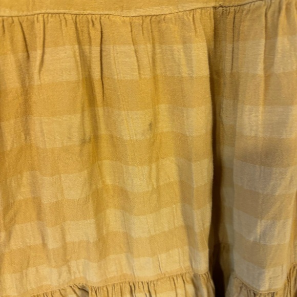 Old Navy Smocked Mustard Yellow Gold Striped Tiered Midi Swing Dress Flowy M - Picture 8 of 10